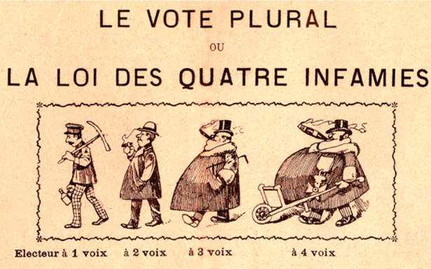 Affiche de propagande contre le vote plural
